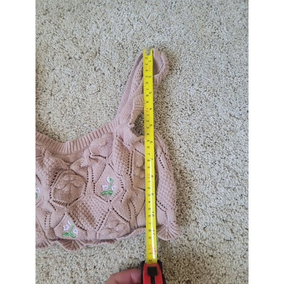 Hazel Moon Women's Size XS Crotched Knitted Crop Top Sweater Summer - Picture 5 of 5